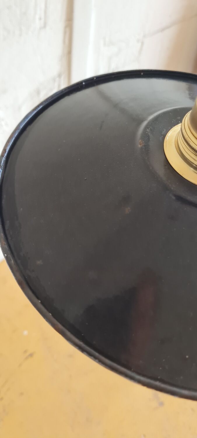 Black enamelled pendant lamp 1950