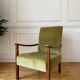 Fauteuil vintage en velours vert