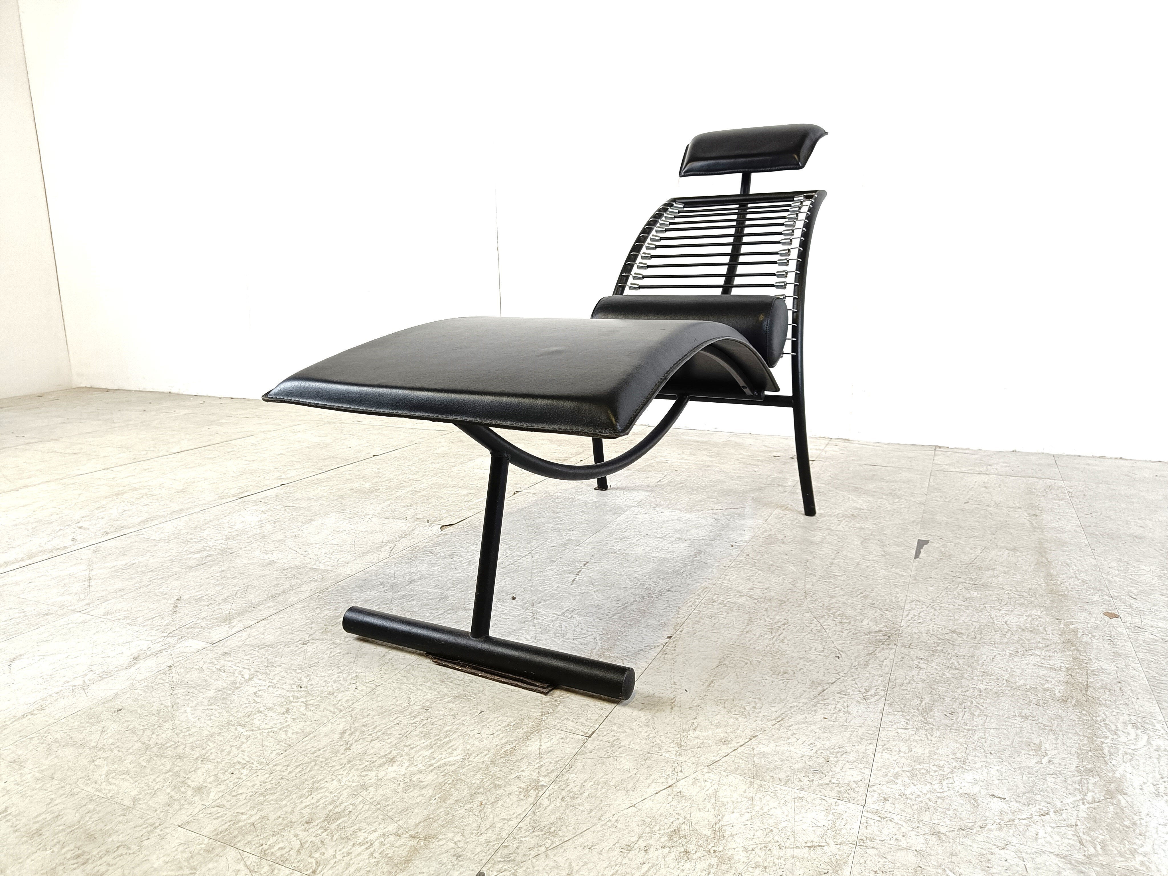 Vintage chaise longue in the manner of Rene Herbst, 1990s