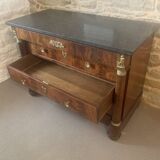 Empire chest of drawers with columns, 19th century mahogany
