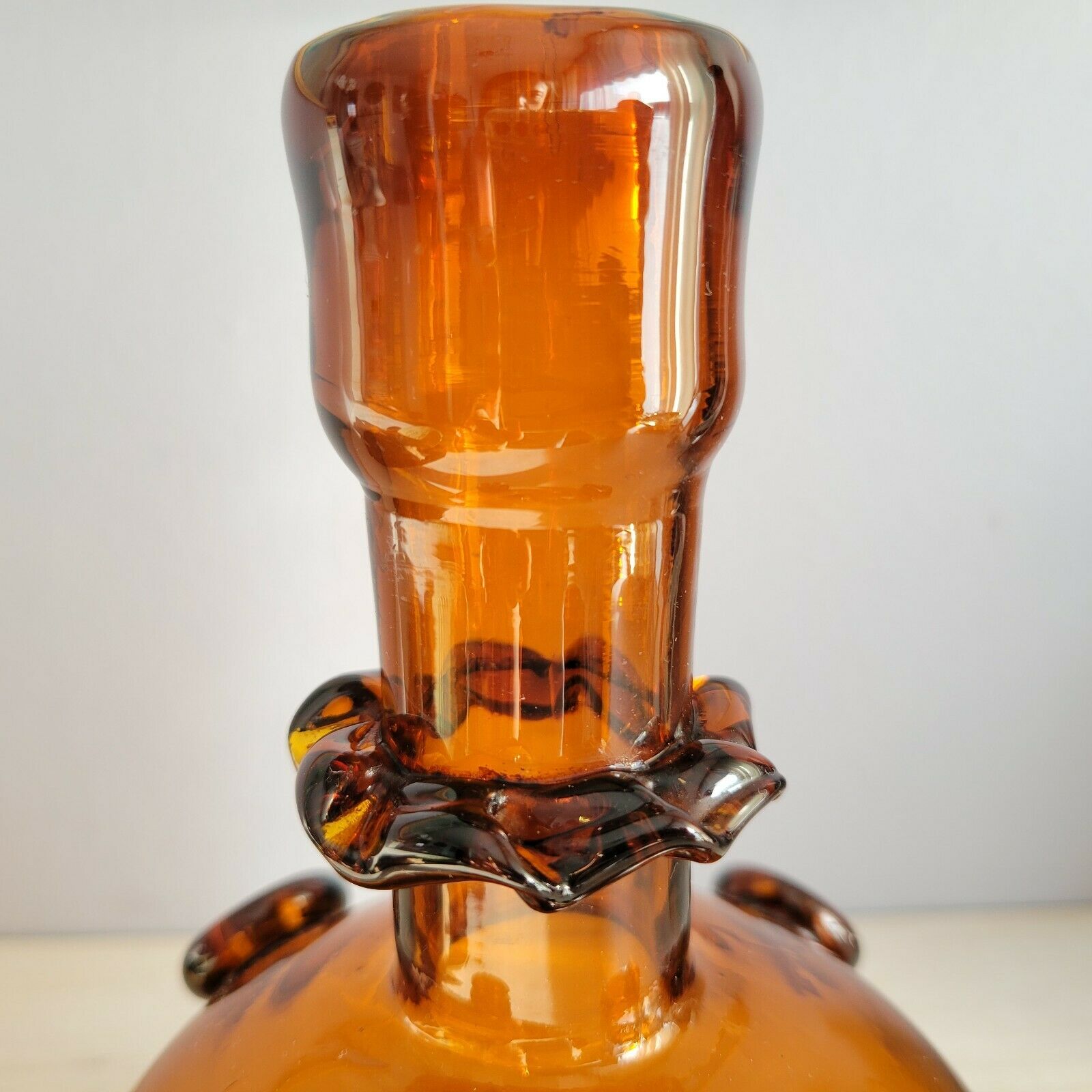 Brown blown glass decanter