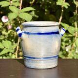 Old small glazed stoneware pot - Mustard L'Impériale.