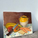 Still life oil on canvas with vegetables