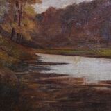 Golden wooden trumeau mirror, Louis XVI style – early 20th century