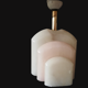 Pair of Art Deco marble alabaster pleated shade table lamps vintage