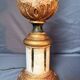 Vintage Art Deco Pineapple Lamp Base in Wood & Gold