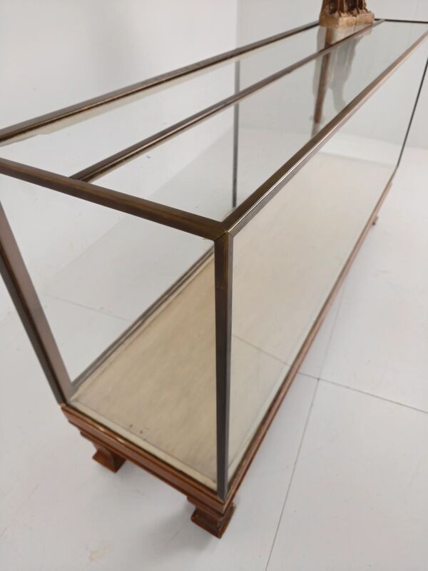 Comptoir de magasin ancien en laiton anglais – modèle étroit avec mesures en yards