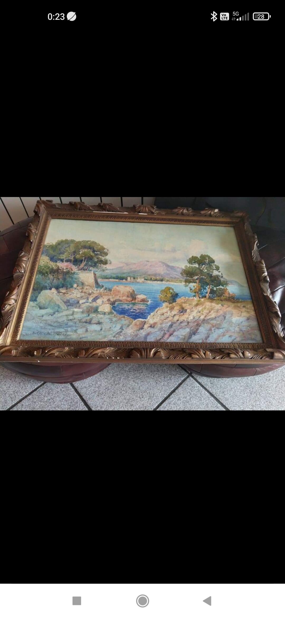 Watercolor painting of a view of Cap d'Ail by Émile Gauffriaud