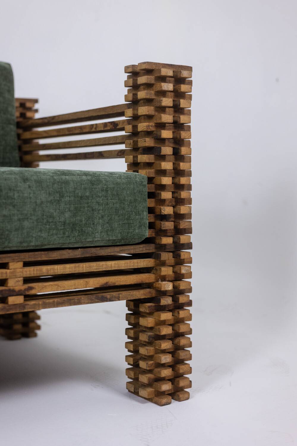 3-seater sofa or wall bench, “Kapla” model. 1960s.