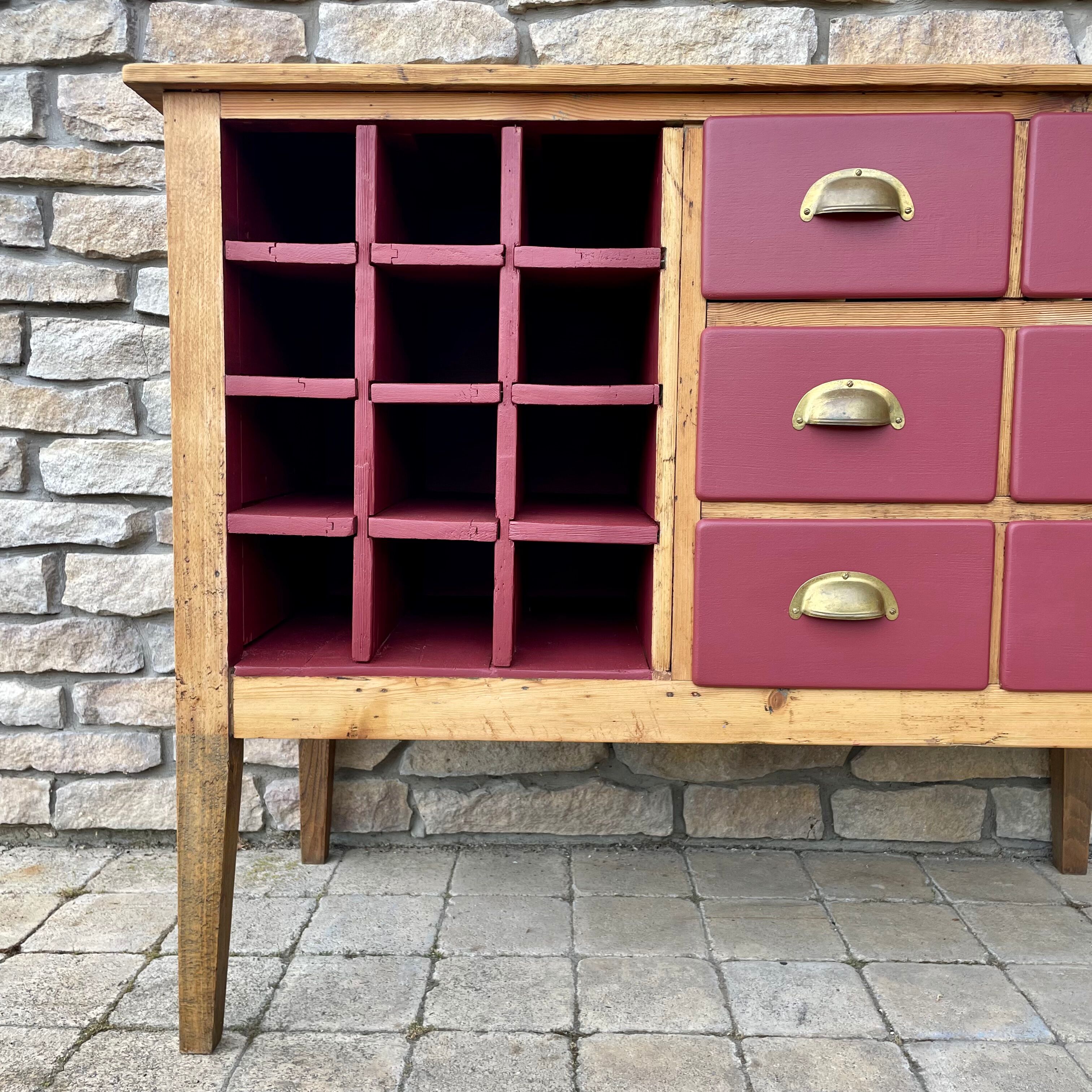 Old furniture by trade, 6 drawers and 12 bottle lockers