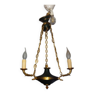 3-branched empire chandelier in bronze