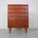 Mid-Century Modern Danish Chest of Six Drawers, Tallboy in Teak, Denmark, 1960