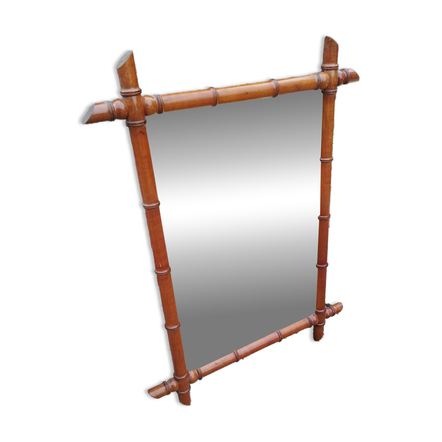 Vintage bamboo antique mirror
