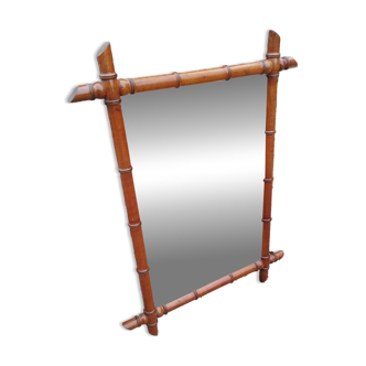 Vintage bamboo antique mirror