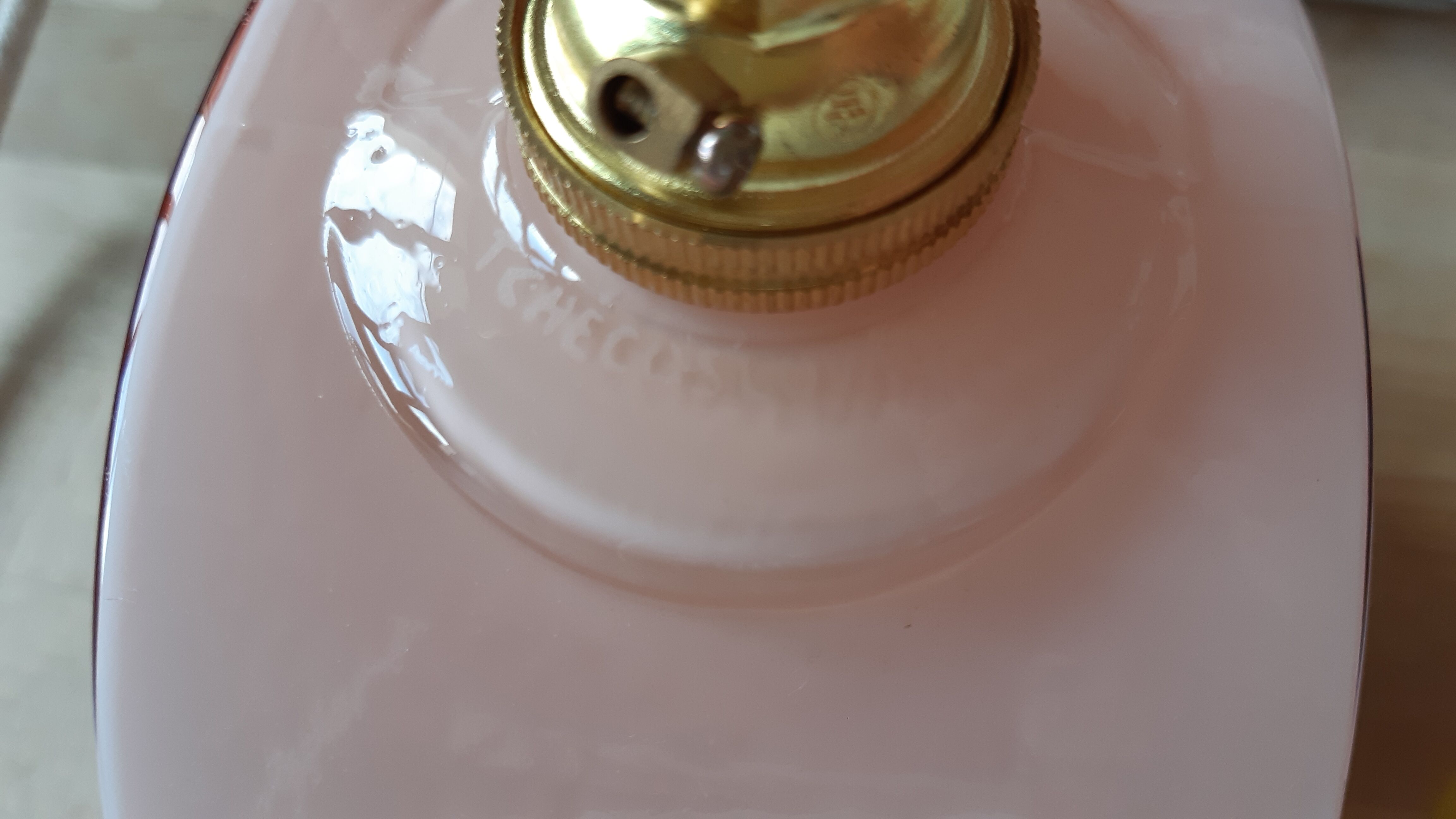 Suspension in powder pink opaline art deco 30s-40s