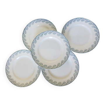 5 flat plates in ironstone from St Amand model Réjane 210726