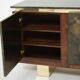 Brutalist Belgian enfilade in rosewood, resin, and brass from around 1970.