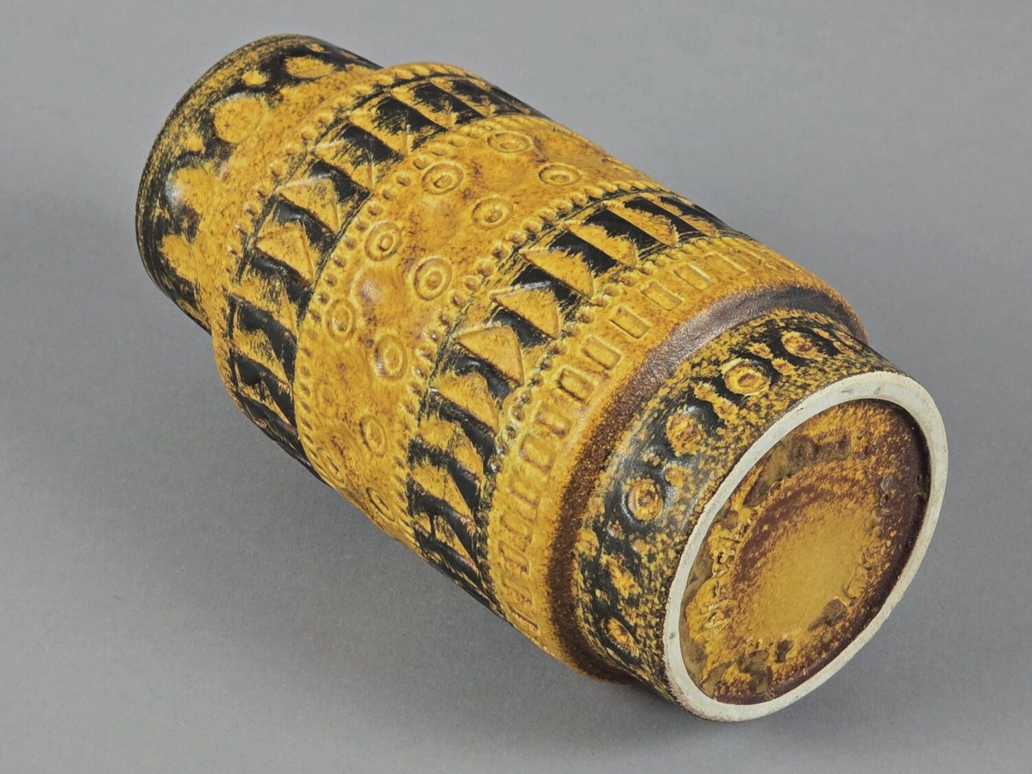 Vintage 1960s Bay Keramiek 'Inka' Handmade Stoneware Vase By Bodo Mans