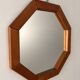 Vintage Octagonal Wooden Wall Mirror – 1970s Geometric Design