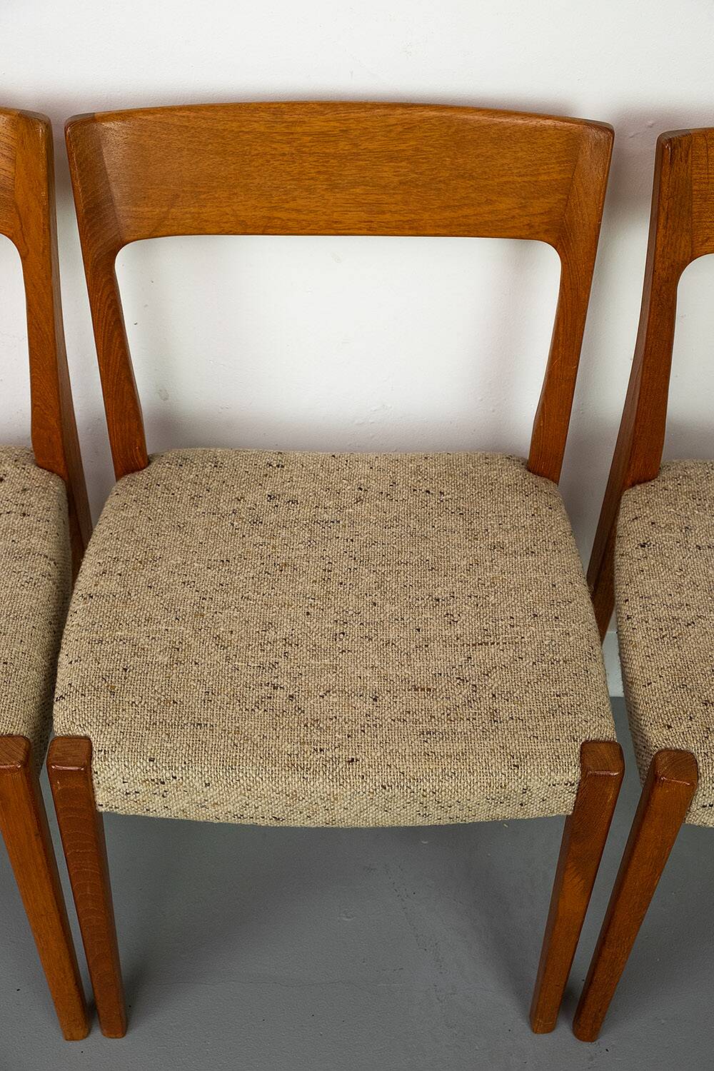 Set of 4 Teak and Wool Dining Chairs by Swegards, Sweden, 1960s