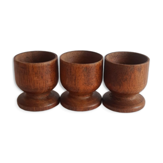 Set of 3 vintage wooden shells