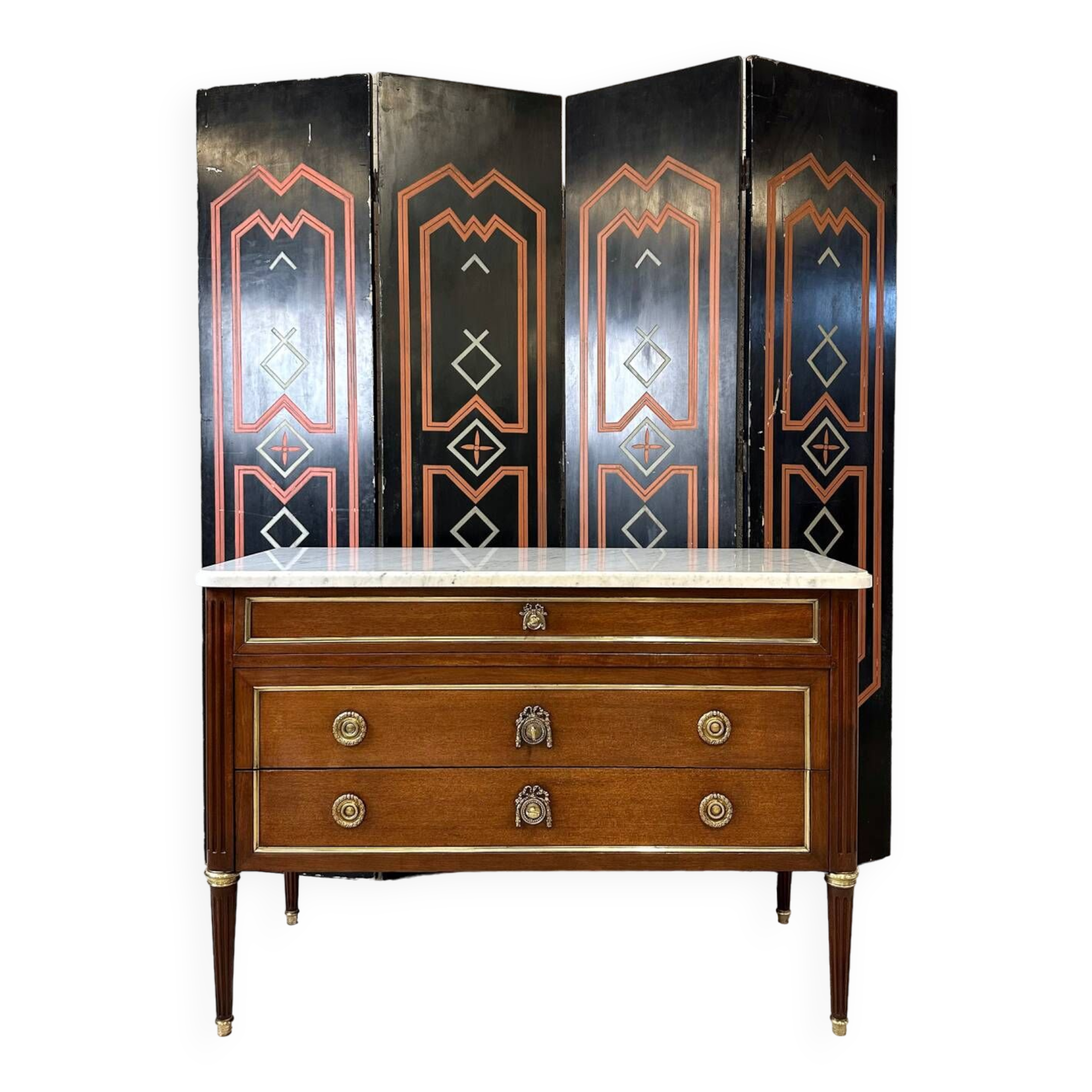 Louis XVI style mahogany chest of drawers