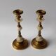 Vintage Brass and Alabaster Candlesticks