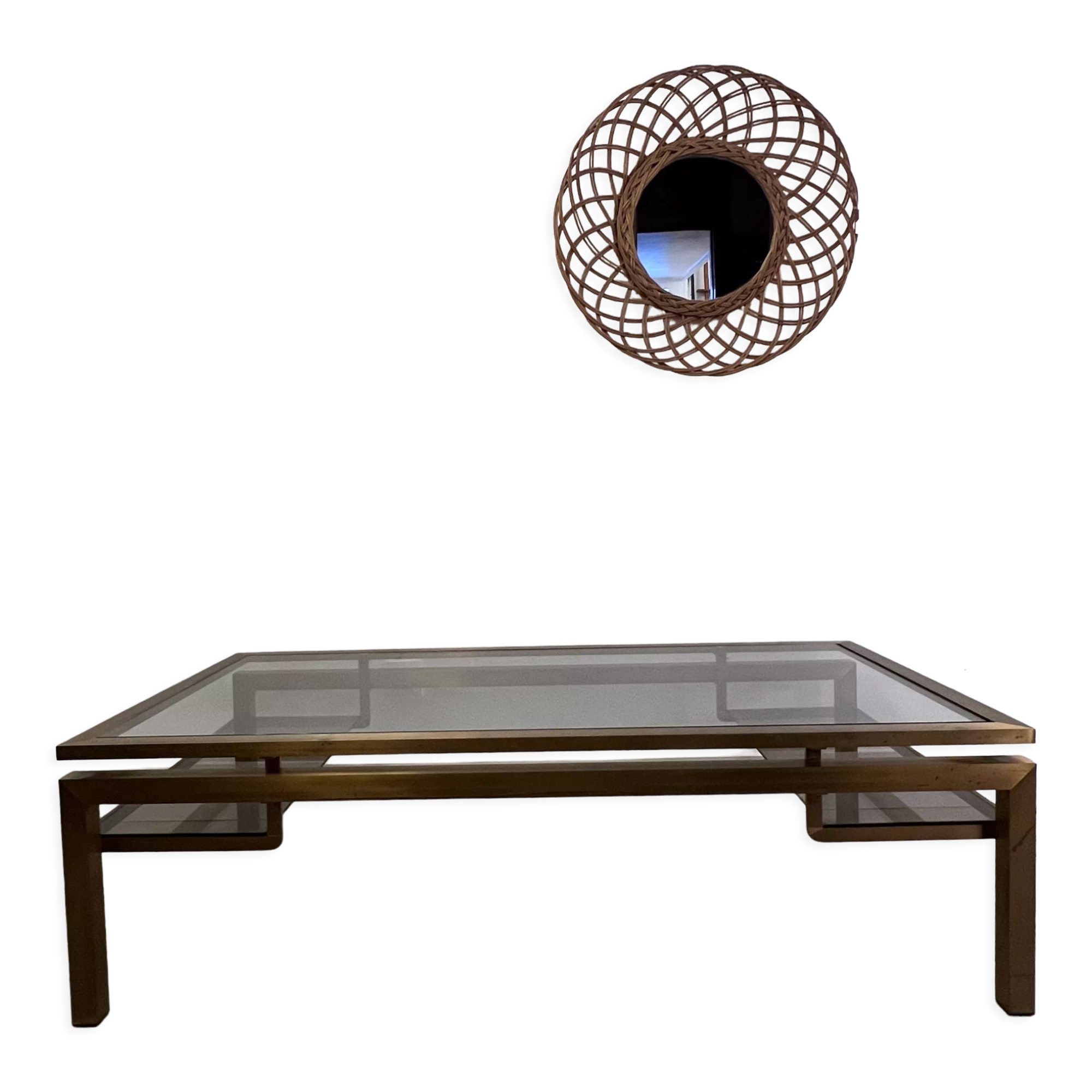 Table basse doré Guy Lefevre pour la maison Jansen