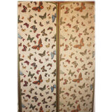 Screen 4 wooden leaves and fabric