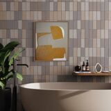 Ocher-taupe relief acrylic paint