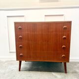Scandinavian chest of drawers with compass feet