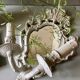 Applique miroir en bronze patine shabby