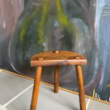 Vintage tripod wood farm stool