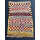 Tapis Tulu turc antique avec motif à carreaux