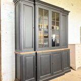 Ancien vaisselier / bibliothèque patine noire