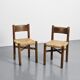 Pair of Méribel chairs by Charlotte Perriand, vintage edition BCB, circa 1950.