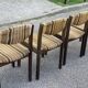 Set of 4 vintage Scandinavian Self chairs in solid wood and wool