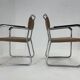 Pair of Bauhaus tubular steel chrome armchairs, 1930s
