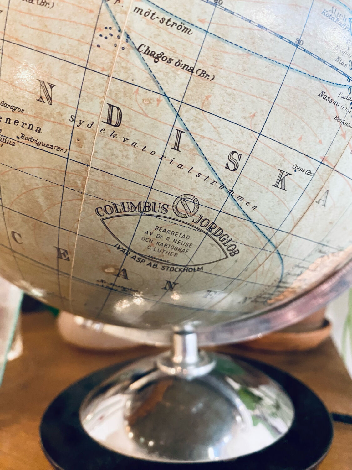 Illuminated terrestrial globe Columbus, Sweden, 1950s