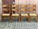 4 dining chairs made of solid wood and straw from 1960.