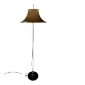 Lampadaire Space Age Willem Hagoort avec abat-jour beige en forme de chapeau de sorcière