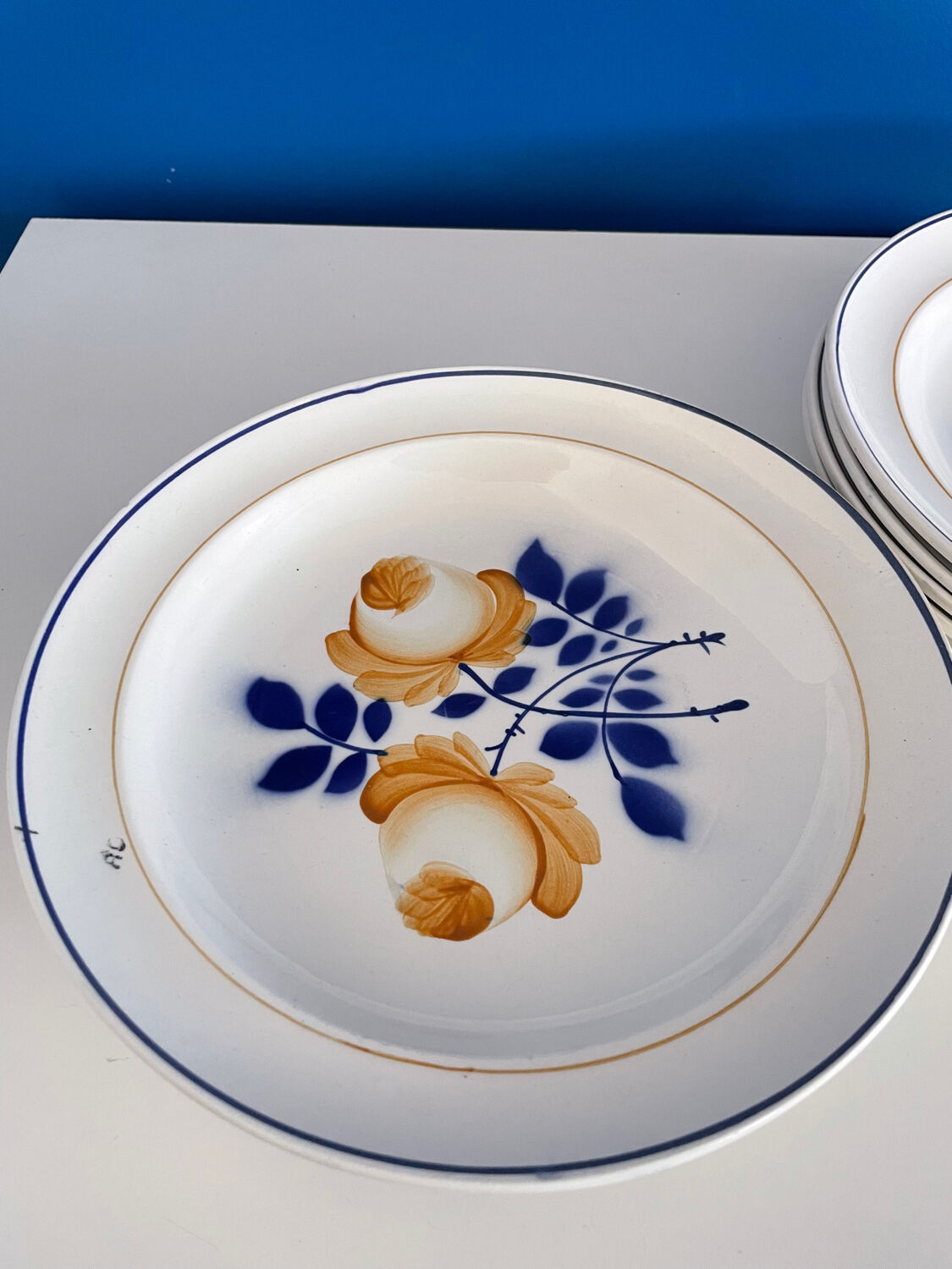 Service of 6 deep plates Moulin des Loups Roubaix