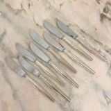 Series of 8 dessert knives, silver metal