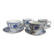 Ensemble de 4 tasses et sous-tasses bleues de Johnson Bros - England, 1970