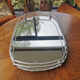 Art deco chrome metal top and mirror