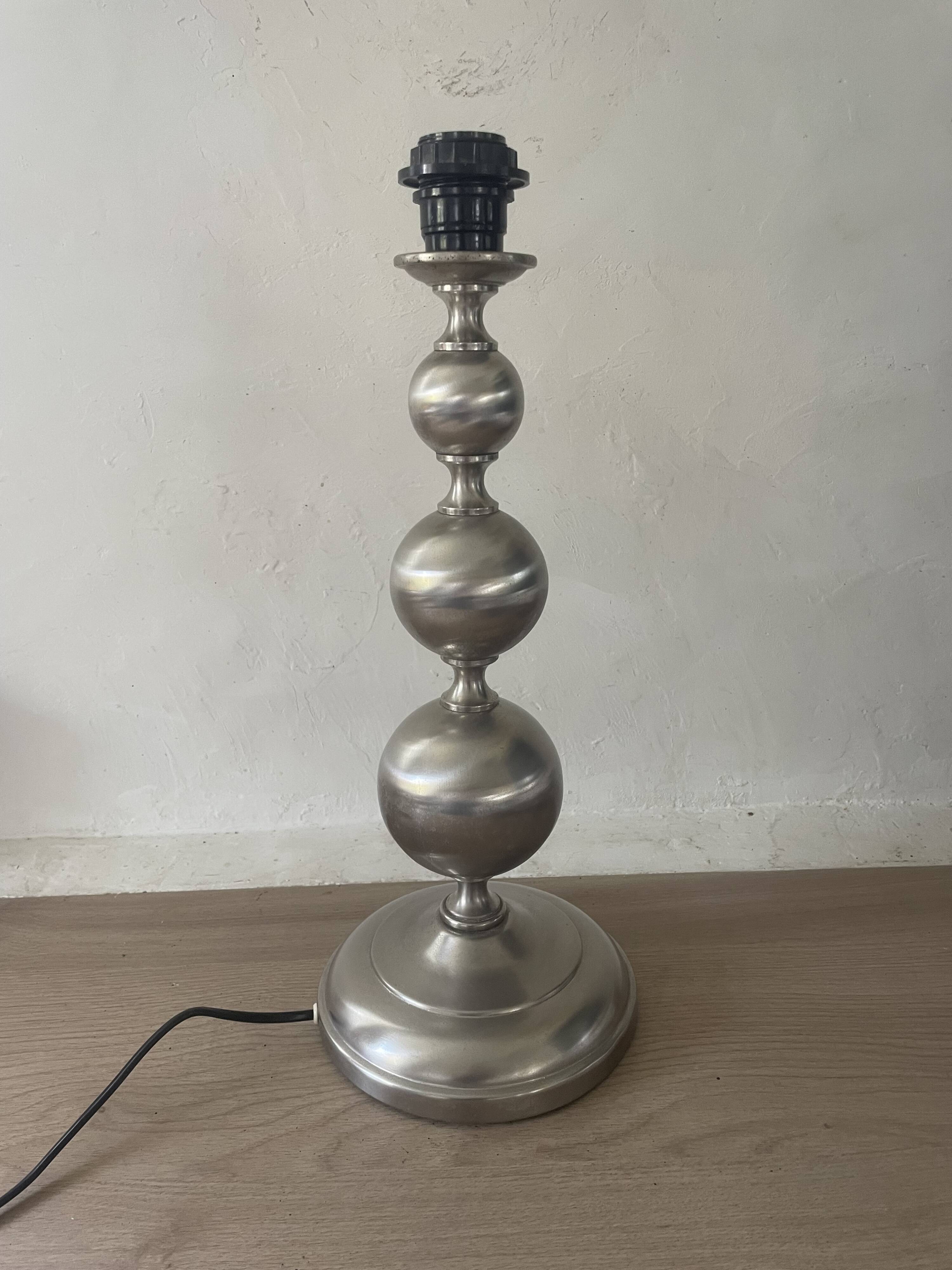 Brushed aluminium lamp 43cm 1970s