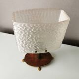 Vintage table lamp with plastic hood, 70s
