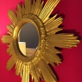 Mirror sun golden wood 42 cm, 1950