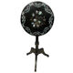Napoleon III tipping pedestal table, blackened wood burgauté of mother-of-pearl