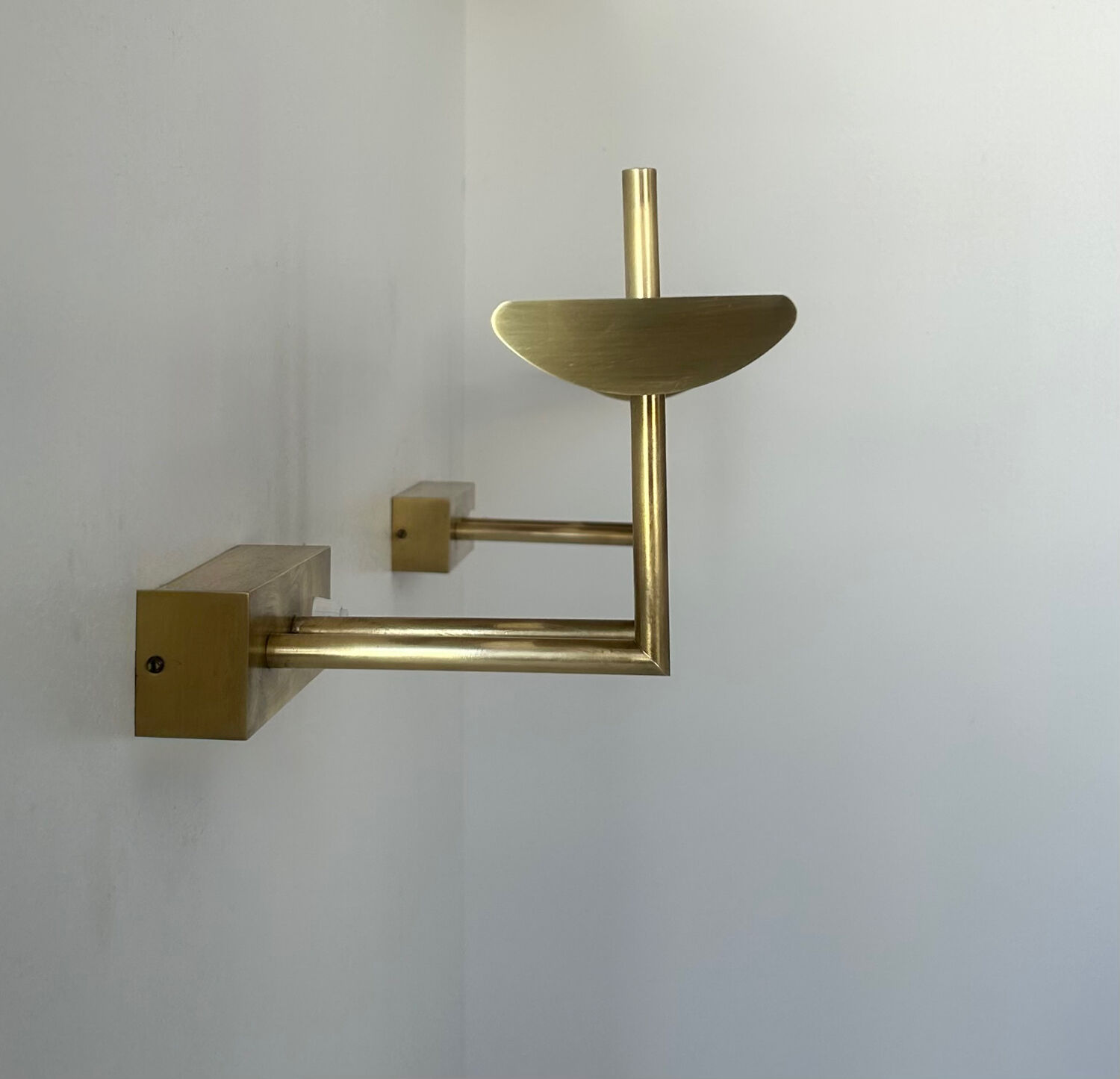 Pair of vintage wall lights, brass, France 1970